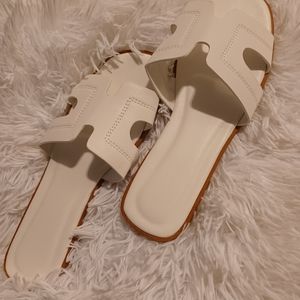 White sandals